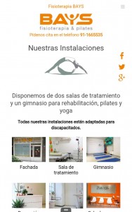La web Fisioterapia BAYS.com en un iPad